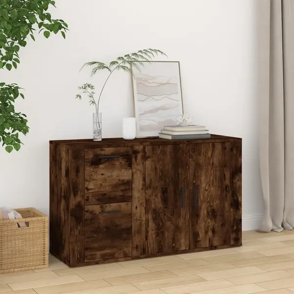 Gossi servanta, stejar fumuriu, 100x33x59,5 cm, lemn compozit
