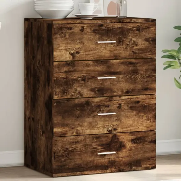 Gossi servanta, stejar fumuriu, 60x39x80 cm, lemn compozit