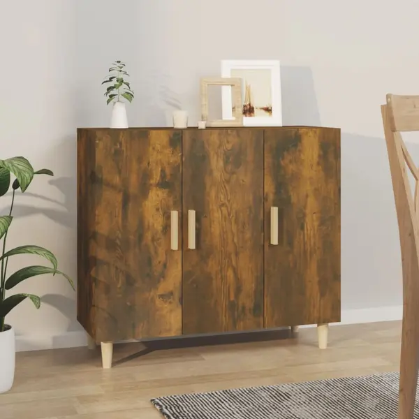 Gossi servanta, stejar fumuriu, 90x34x80 cm, lemn compozit