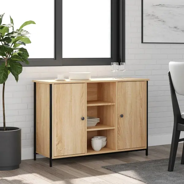 Gossi servanta, stejar sonoma, 100x35x70 cm, lemn prelucrat