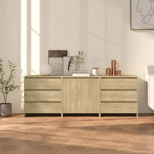 Gossi servanta, stejar sonoma, 2 piese, lemn prelucrat