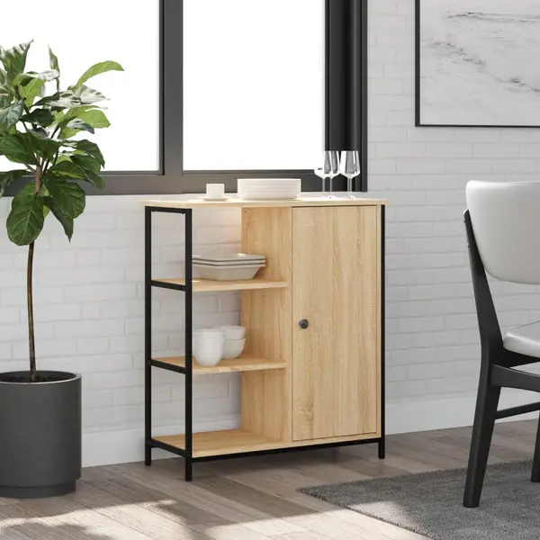 Gossi servanta, stejar sonoma, 70x30x80 cm, lemn prelucrat