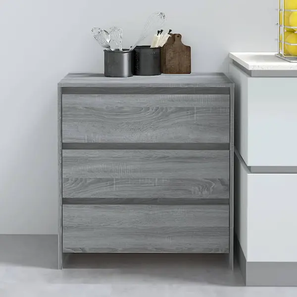 Gossi servanta, stejar sonoma gri, 70x41x75 cm, lemn prelucrat