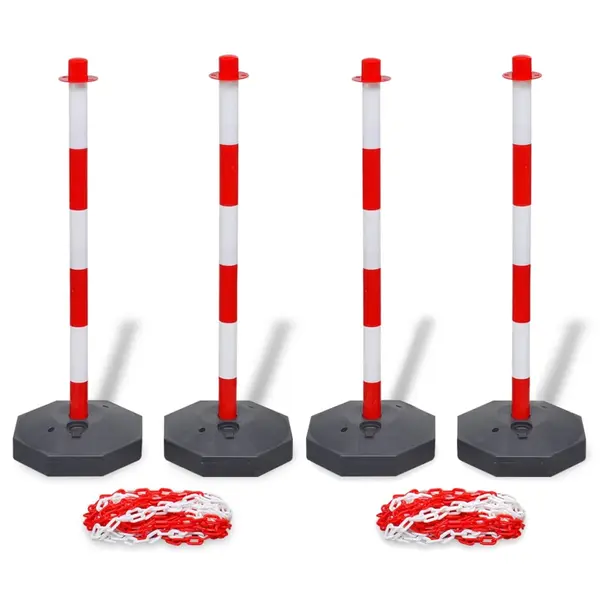 Gossi set 4 stalpi de blocare & 2 lanturi de plastic, 10 m