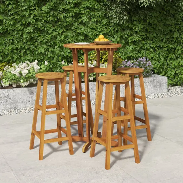 Gossi set bar de gradina, 5 piese, lemn masiv de acacia