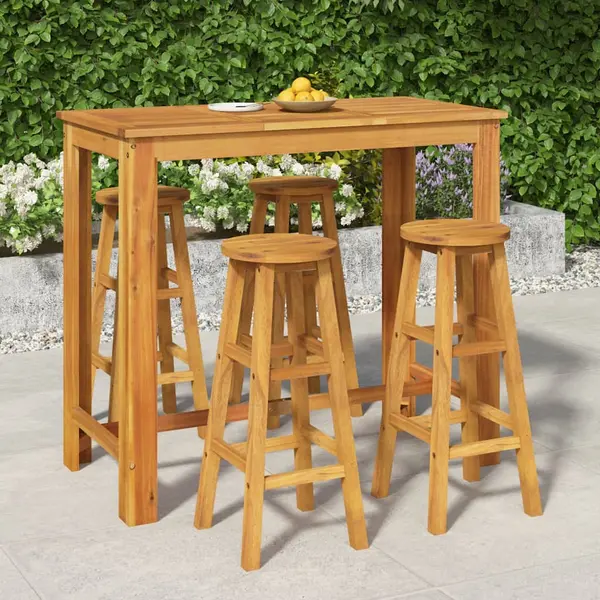 Gossi set bar de gradina, 5 piese, lemn masiv de acacia