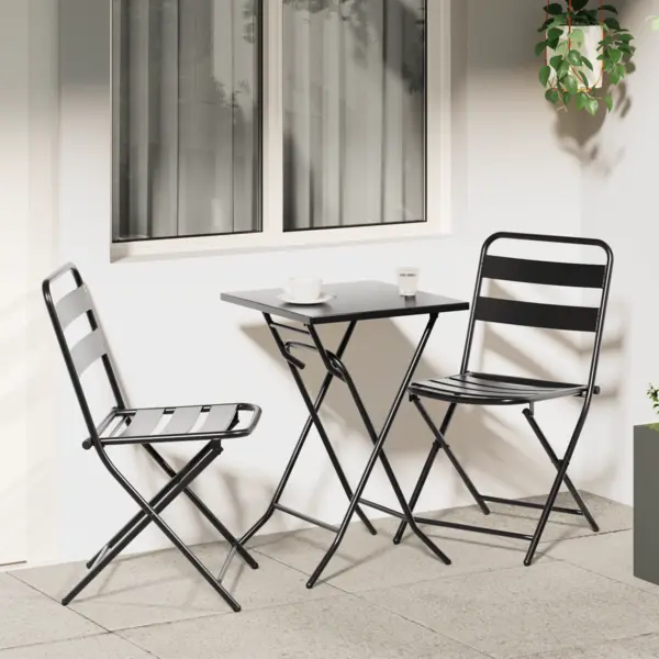 Gossi set bistro pliabil 3 piese antracit otel