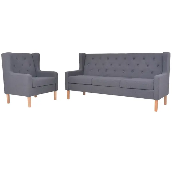 Gossi set canapea, 2 piese, gri, material textil