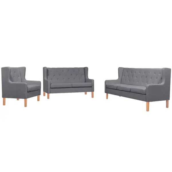 Gossi set canapea, 3 piese, textil, gri