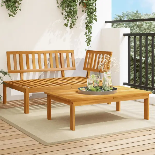Gossi set canapea din paleti de gradina, 2 piese, lemn masiv acacia