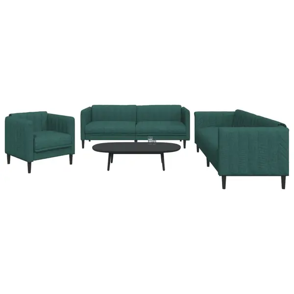 Gossi set canapele, 3 piese, verde inchis, material textil
