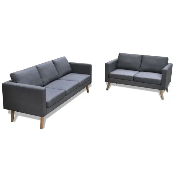 Gossi set canapele cu 2 locuri si 3 locuri, textil, gri inchis