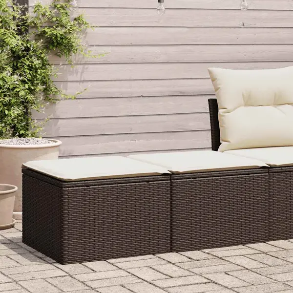 Gossi set canapele de gradina, 2 piese, cu perne, maro poliratan maro