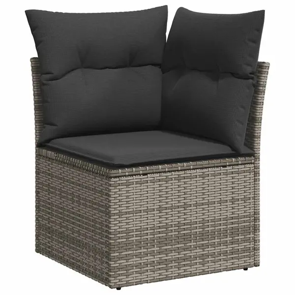 Gossi set canapele de gradina, 7 piese, cu perne, gri, poliratan
