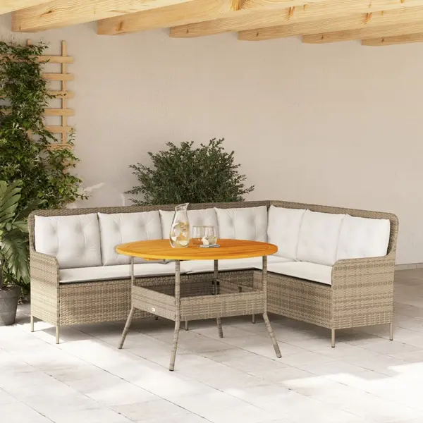 Gossi set canapele de gradina cu perne, 2 piese, bej, poliratan