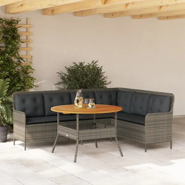 Gossi set canapele de gradina cu perne, 2 piese, gri, poliratan