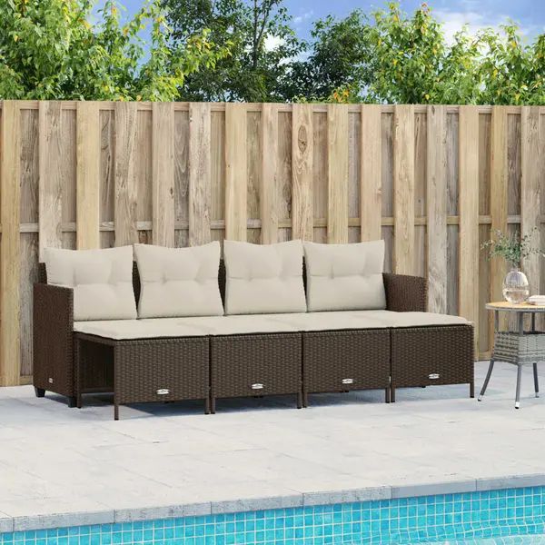 Gossi set canapele de gradina cu perne, 5 piese, maro, poliratan