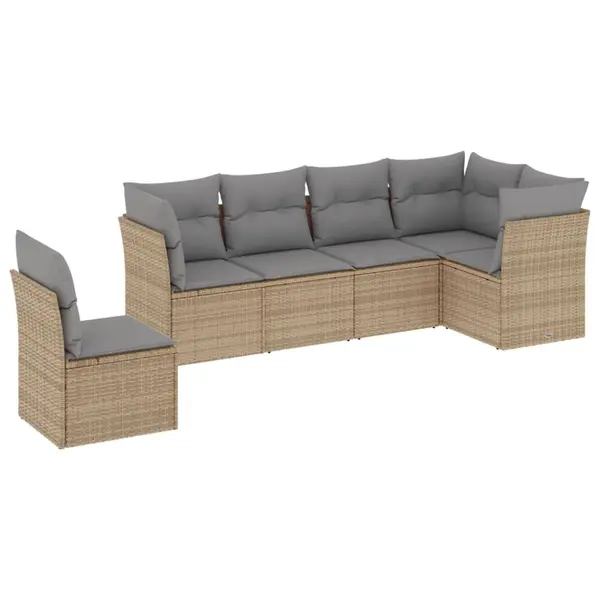 Gossi set canapele de gradina cu perne, 6 piese, bej, poliratan