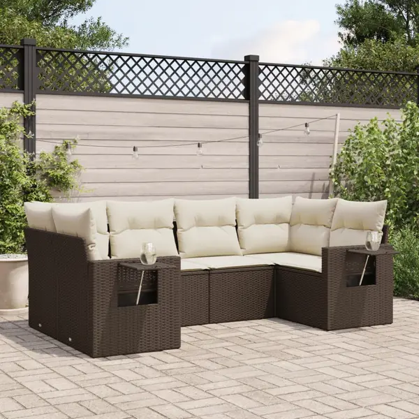 Gossi set canapele de gradina cu perne, 6 piese, maro, poliratan