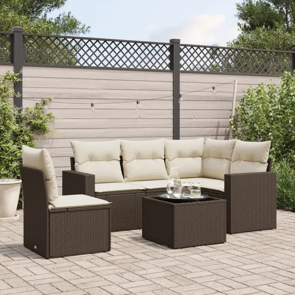 Gossi set canapele de gradina cu perne, 6 piese, maro, poliratan
