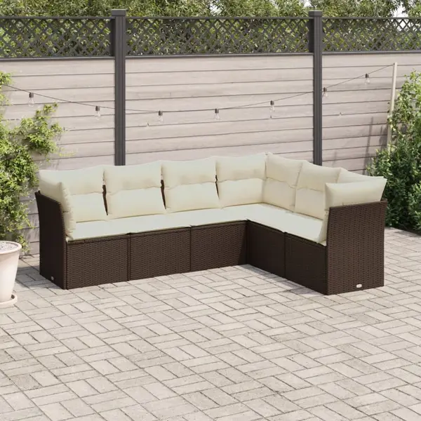Gossi set canapele de gradina cu perne, 6 piese, maro, poliratan