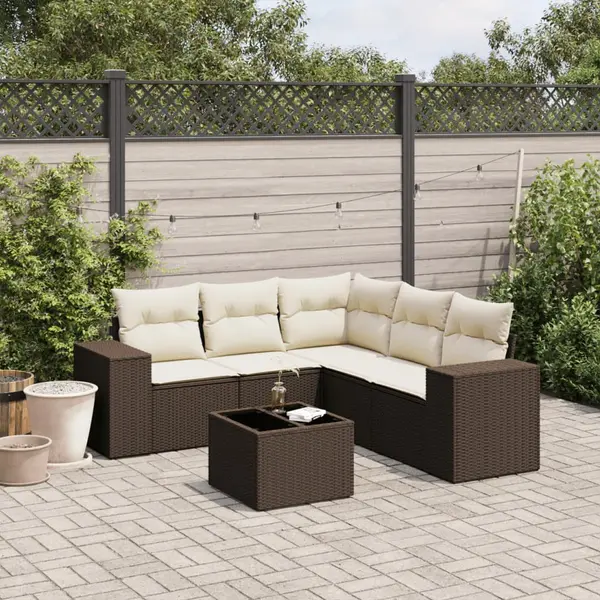Gossi set canapele de gradina cu perne, 6 piese, maro, poliratan