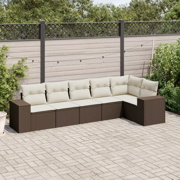 Gossi set canapele de gradina cu perne, 6 piese, maro, poliratan