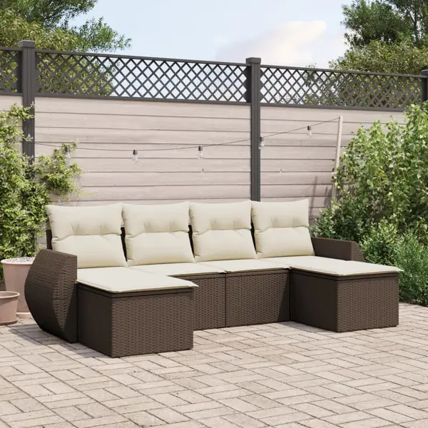 Gossi set canapele de gradina cu perne, 6 piese, maro, poliratan