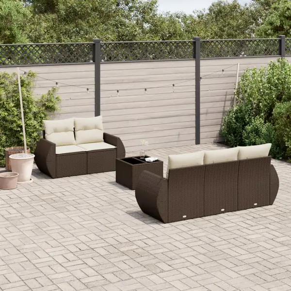 Gossi set canapele de gradina cu perne, 6 piese, maro, poliratan
