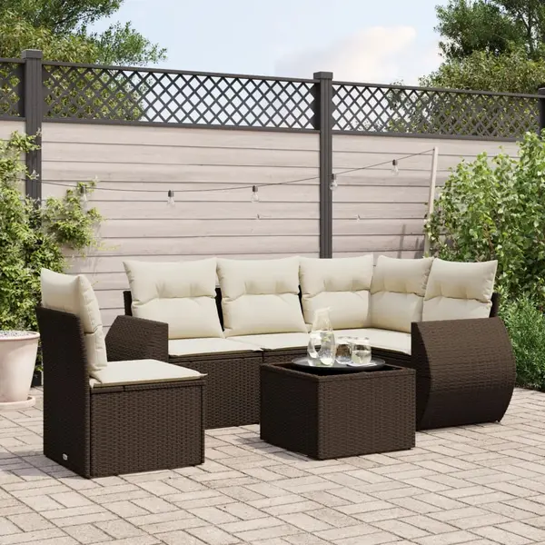 Gossi set canapele de gradina cu perne, 6 piese, maro, poliratan