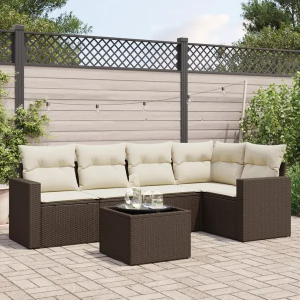 Gossi set canapele de gradina cu perne, 6 piese, maro, poliratan