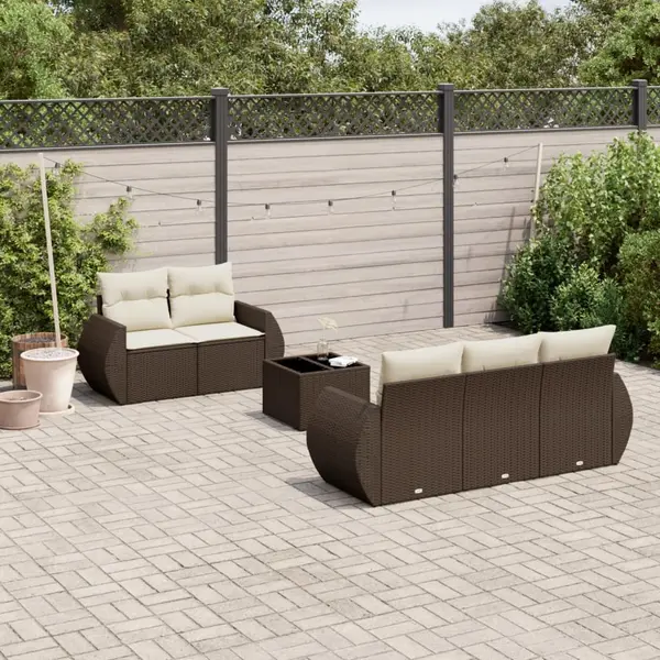 Gossi set canapele de gradina cu perne, 6 piese, maro, poliratan