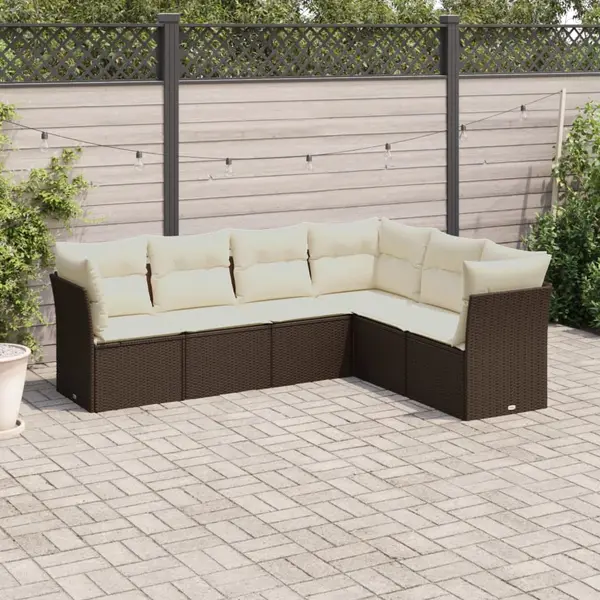 Gossi set canapele de gradina cu perne, 6 piese, maro, poliratan