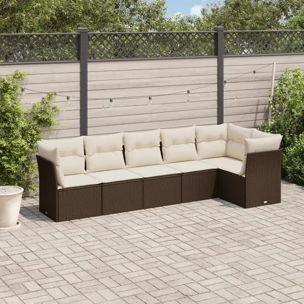 Gossi set canapele de gradina cu perne, 6 piese, maro, poliratan
