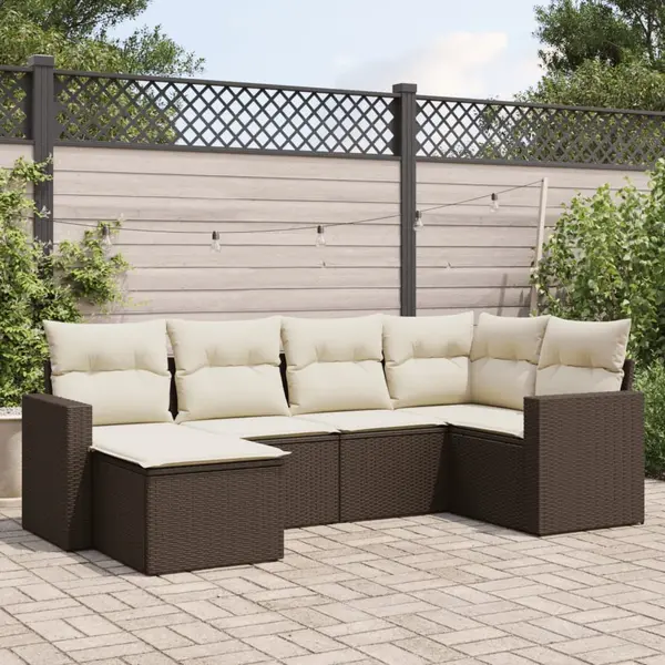Gossi set canapele de gradina cu perne, 6 piese, maro, poliratan