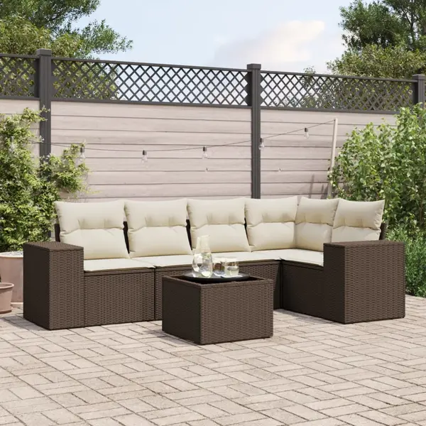 Gossi set canapele de gradina cu perne, 6 piese, maro, poliratan