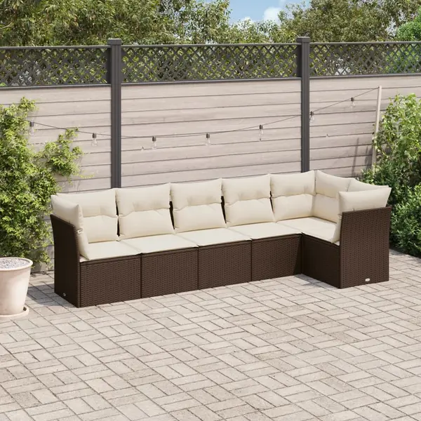 Gossi set canapele de gradina cu perne, 6 piese, maro, poliratan