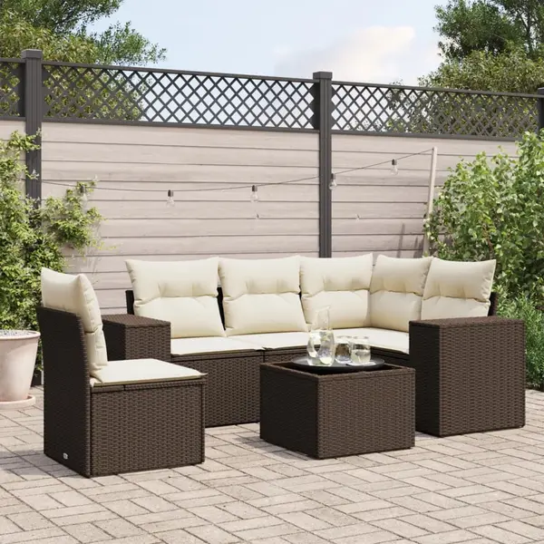 Gossi set canapele de gradina cu perne, 6 piese, maro, poliratan
