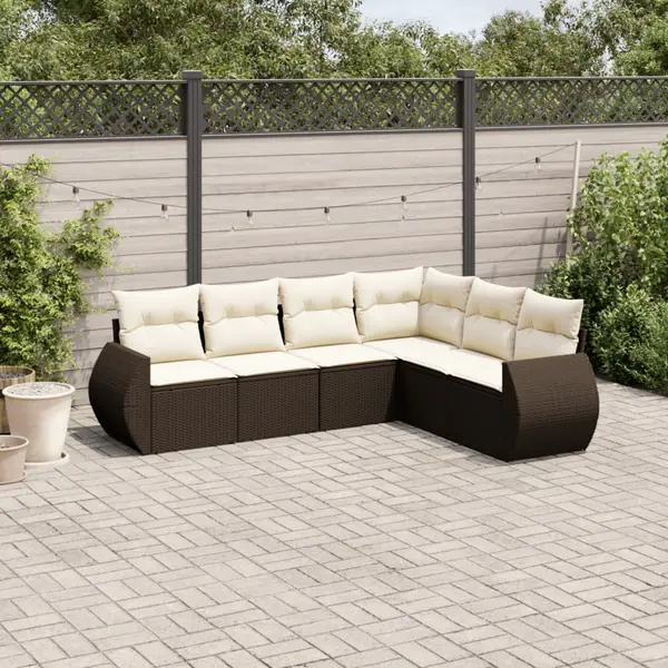 Gossi set canapele de gradina cu perne, 6 piese, maro, poliratan