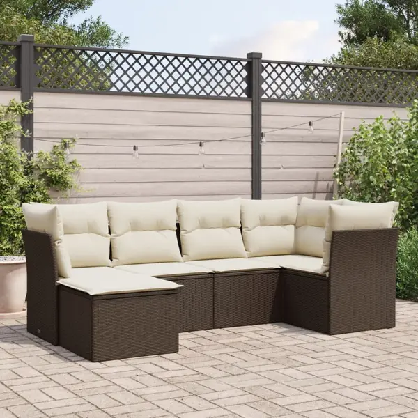 Gossi set canapele de gradina cu perne, 6 piese, maro, poliratan