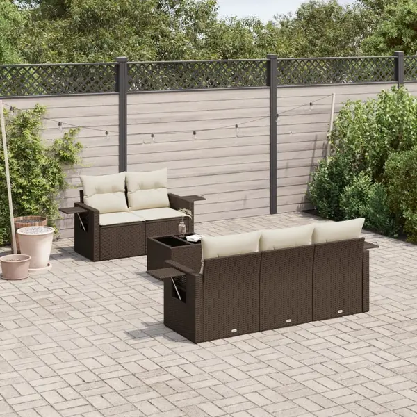Gossi set canapele de gradina cu perne, 6 piese, maro, poliratan