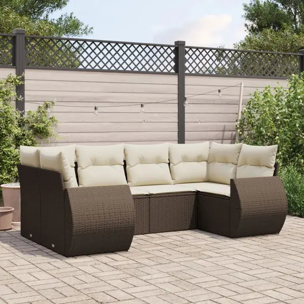 Gossi set canapele de gradina cu perne, 6 piese, maro, poliratan