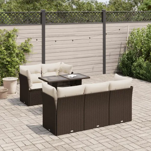 Gossi set canapele de gradina cu perne, 6 piese, maro, poliratan