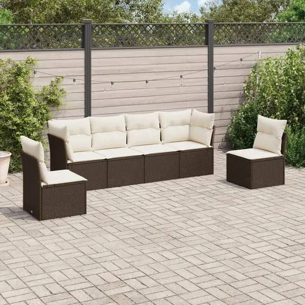 Gossi set canapele de gradina cu perne, 6 piese, maro, poliratan