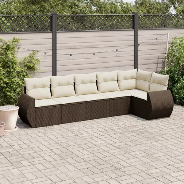 Gossi set canapele de gradina cu perne, 6 piese, maro, poliratan
