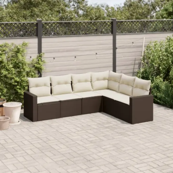 Gossi set canapele de gradina cu perne, 6 piese, maro, poliratan