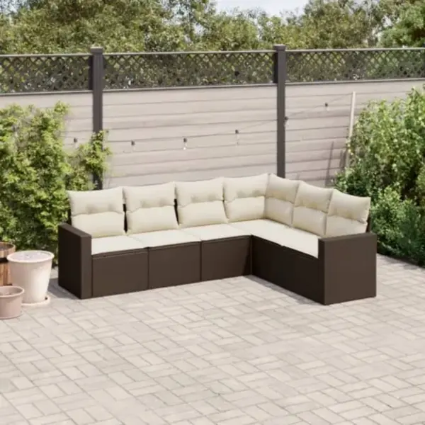 Gossi set canapele de gradina cu perne, 6 piese, maro, poliratan