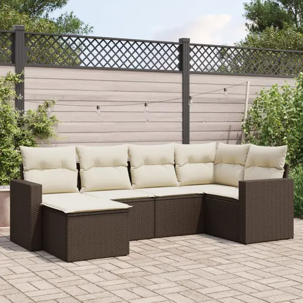 Gossi set canapele de gradina cu perne, 6 piese, maro, poliratan