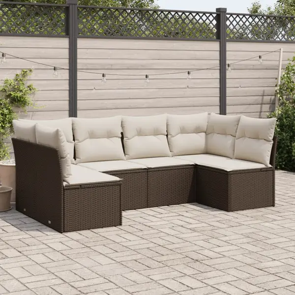 Gossi set canapele de gradina cu perne, 6 piese, maro, poliratan