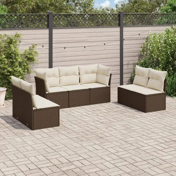 Gossi set canapele de gradina cu perne, 7 piese, maro, poliratan